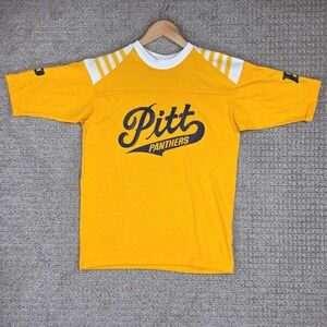Vintage 80s Artex Pitt Panthers Jersey Shirt Mens Large Yellow NCAA Football
